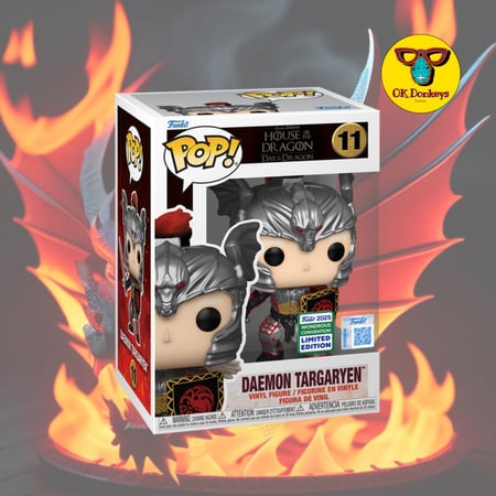 Pop! Daemon Targaryen (Targaryen Armor) Wondercon 2025 Shared sticker w/hard case protector