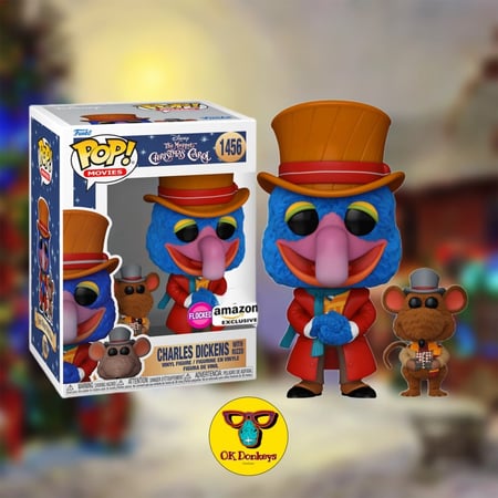Muppets Christmas Carol - Charles Dickens with Rizzo Flocked Pop! Vinyl Figure