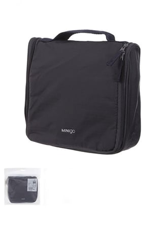 حقيبة مستلزمات العناية الشخصية ضد الماء مناسبة للسفر باللون الأزرق الداكن المقاس: 19.5×16.5×6 سم