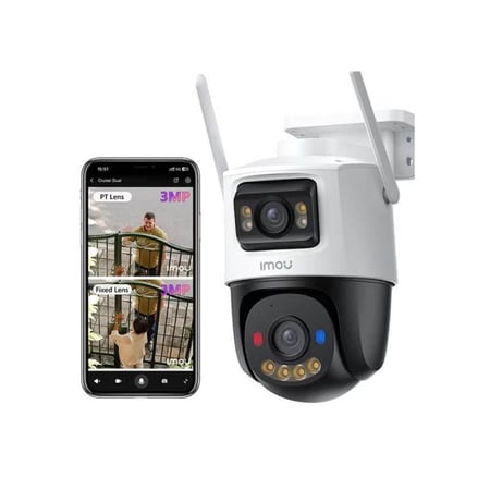 كاميرا Imou Cruiser Dual 6MP بتصميم أبيض حديث وعدسات رؤية ليلية