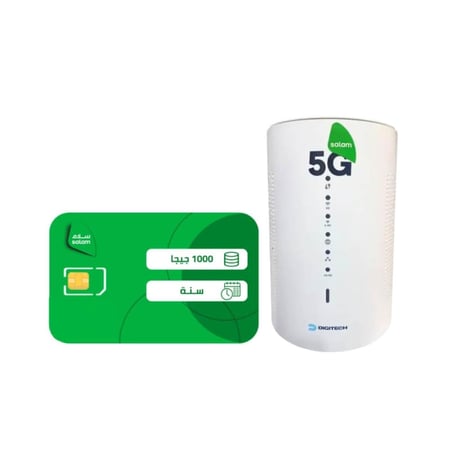 راوتر 5G Digitech S1 مع شريحة سلام 1000 جيجا | اتصال فائق وWiFi 6 لمدة سنة