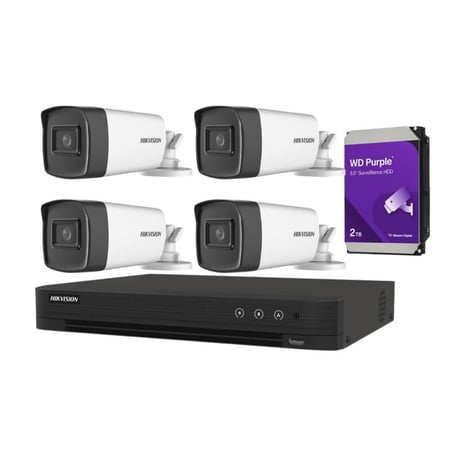 بكج الحماية القصوى – 4 كاميرات خارجية 5MP برؤية ليلية 80م