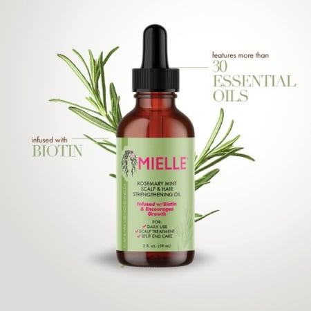 زيت مقوي ومنشط لبصيلات الشعر بالنعناع والروزماري 59 مل | Mielle Rosemary Mint Scalp and Hair Strengthening Oil 59ml