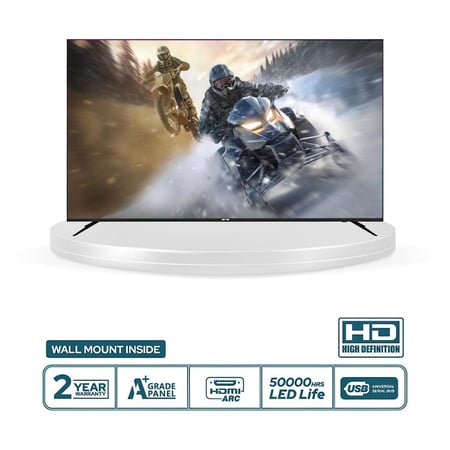 شاشة تلفاز Telezone الذكية 58 بوصة FRAMELESS LED - 4K ULTRA HD ، نظام أندرويد ، مع ريسيفر داخلي، وحامل  جداري مجاني لتجربة ترفيه متطورة