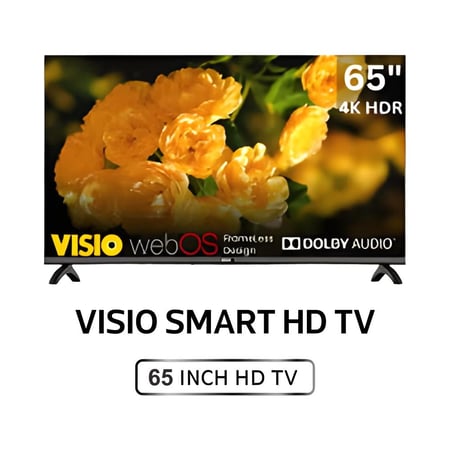 شاشة تلفاز VISIO الذكية 65 ويب أو إس بوصة FRAMELESS LED - 4K ULTRA HD ، نظام أندرويد 14، مع  رييسيفر داخلي  و ريموت مجاني لتجربة ترفيه متطورة  SMART ANDROID TV