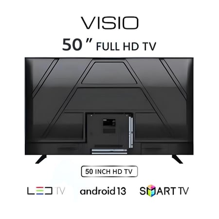 شاشة تلفاز VISIO الذكية 50 بوصة FRAMELESS LED - FULL HD ، نظام أندرويد 11، مع  ريموت و حامل  جداري مجاني لتجربة ترفيه متطورة  SMART TV
