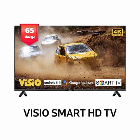 شاشة تلفاز VISIO الذكية 65 بوصة FRAMELESS LED -  4k ULTRA HD ، نظام أندرويد 11، مع  رييسيفر داخلي  و ريموت مجاني لتجربة ترفيه متطورة  SMART  ANDROID TV