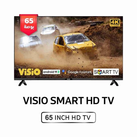 شاشة تلفاز VISIO الذكية 65 بوصة FRAMELESS LED -  4k ULTRA HD ، نظام أندرويد 11، مع  رييسيفر داخلي  و ريموت مجاني لتجربة ترفيه متطورة  SMART  ANDROID TV
