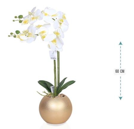 اوركيد صناعي الطول 60 سم حوض ذهبي