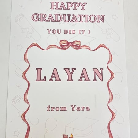 كرت تهنئة من تصميمنا