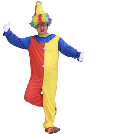 بلون احمر واصفر - لبس مهرج