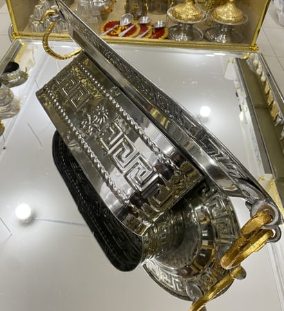 صينية فواكه + حلى + تمر الفضي المستطيل