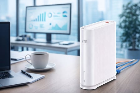 راوتر ZTE G5TS — إنترنت 5G فائق السرعة مع Wi-Fi 6 ودعم حتى 64 جهاز (بدون شريحة ) يدعم جميع المشغلين