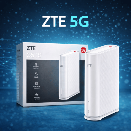 راوتر ZTE G5TS — إنترنت 5G فائق السرعة مع Wi-Fi 6 ودعم حتى 64 جهاز (بدون شريحة ) يدعم جميع المشغلين