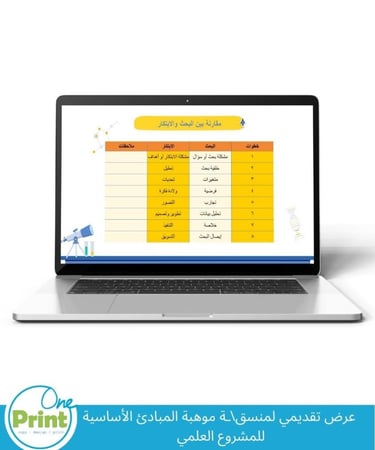 عرض تقديمي  مبادئ أساسية المشروع العلمي