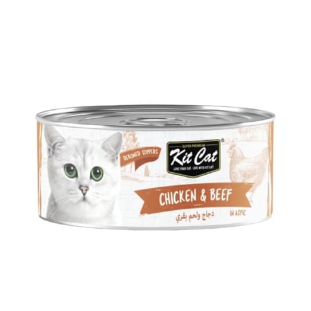 كت كات علب متعددة دجاج منزوع العظم مع لحم البقر 6*50غ
