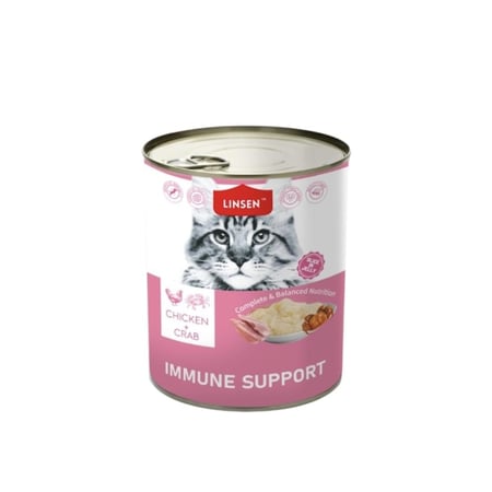 معلبات لينسن شرائح الدجاج مع السلطعون للقطط - لدعم المناعة g375