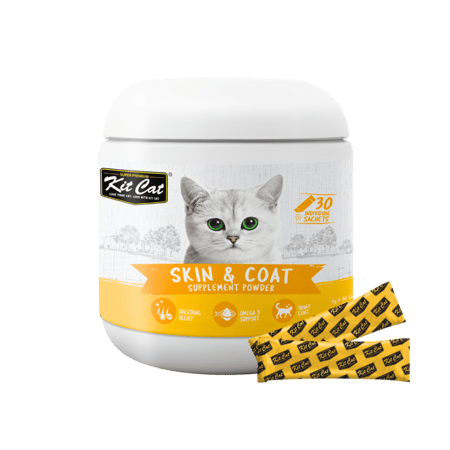 كت كات مسحوق مكمل غذائي للقطط لدعم الجلد و الفراء (5غ*30ظرف)150غ