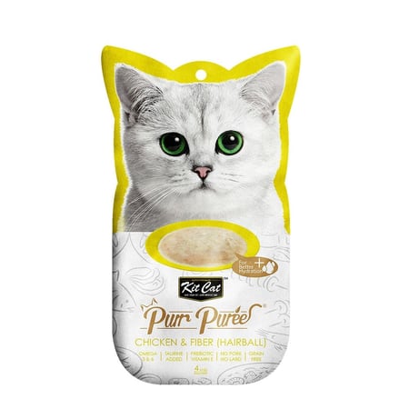 كيت كات مكافات دجاج وألياف لكرات الشعر 15غ×4