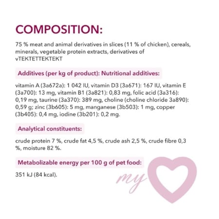 ماي لوف – طعام رطب للقطط البالغة بالدجاج في المرق | 85 غرام