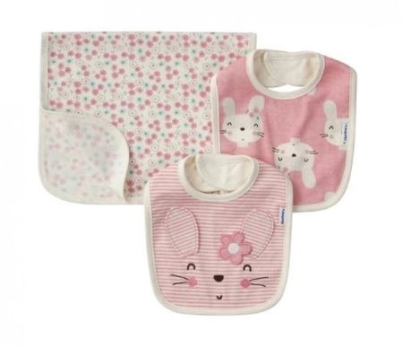 طقم 3 قطع لفه + صدريتين من القطن العضوي 100% ماركة Gerber®