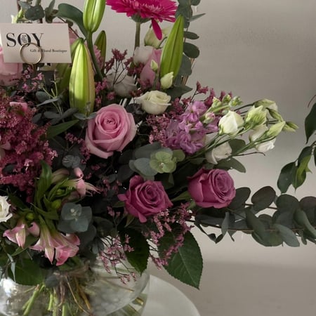 فازة الورد الدائرية | لون الورد اختياري