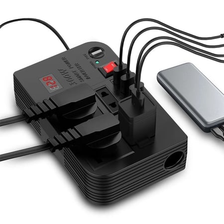 محول طاقة للسيارة 12 فولت الى 220 عاكس موجة جيبية معدلة عالي التردد بق