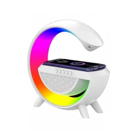 اضاءة متعددة الألوان مع شاحن لاسلكي ومكبر صوت بلوتوث
