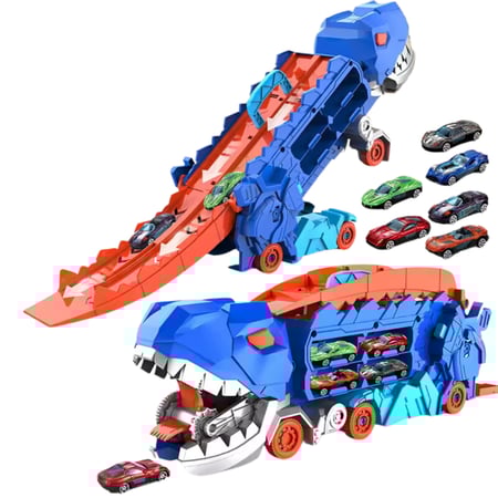 شاحنة ديناصور مع مسار سباق