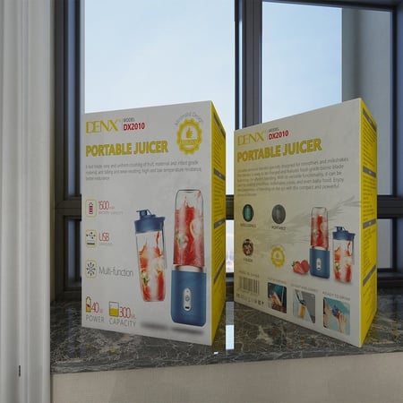 خلاط محمول ذكي بسعة 300ML يحتوي على كوبين للخلاط وبطارية بسعة 1500mAh