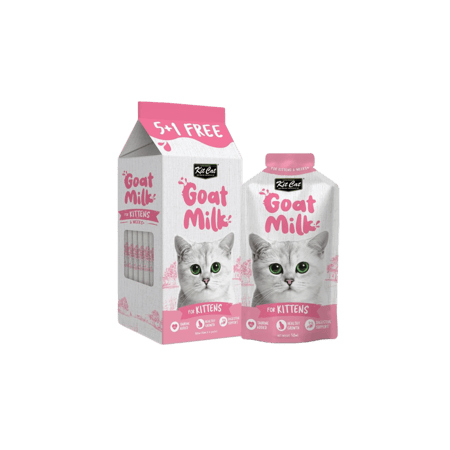 اظرف حليب ماعز للقطط الصغيره (50x6مل) من شركه Kitcat