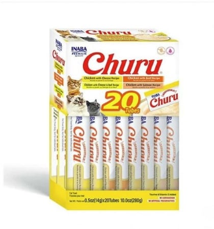 هريسة دجاج ولحم بقري متنوع 20 ظرف من شركة INABA Churu