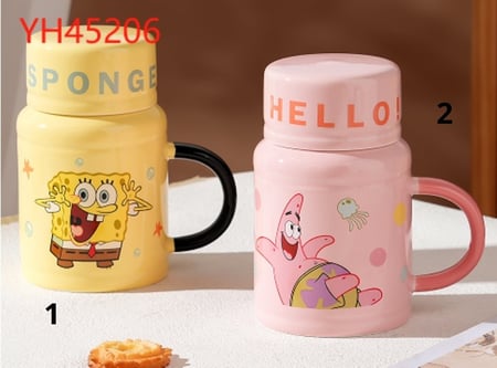 اكواب سراميك سبونج بوب مع غطاء