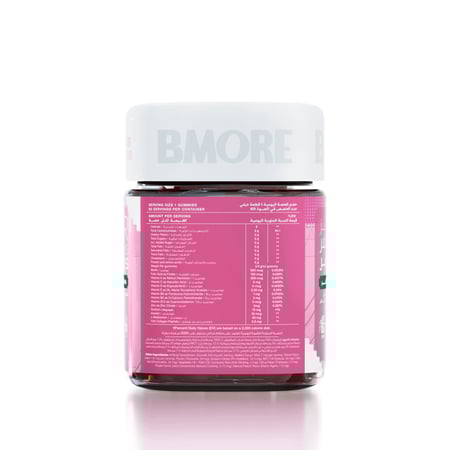 بي مور جاميز الشعر والأظافر - البيوتين 500 والكولاجين والزنك 60 قطعة بنكهة الخوخ من بي مور كندا