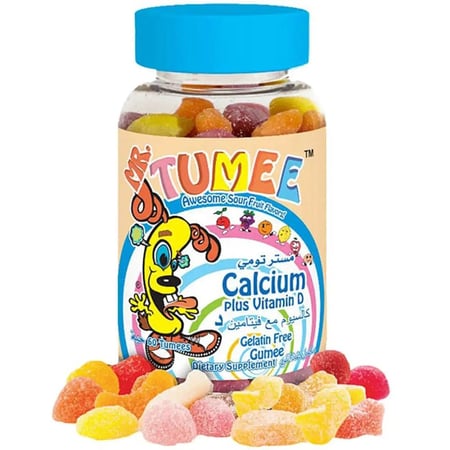 مستر تومي كالسيوم مع فيتامين د - 60 قرص حلوى مضغ من Mr. Tumee™ | USA