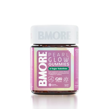 بي مور جاميز بيرل جلو إشراقة اللؤلؤ - الجلوتاثيون والكولاجين وكو كيو 10 وسي - 60 قطعة بنكهة المانجو من بي مور كندا