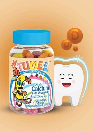 مستر تومي كالسيوم مع فيتامين د - 60 قرص حلوى مضغ من Mr. Tumee™ | USA