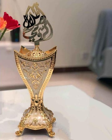 مبخره بالاسم مطليه بالذهب شكل جديد