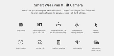 ezviz ty1  كاميرا Wi-Fi الذكية للتحريك والإمالة