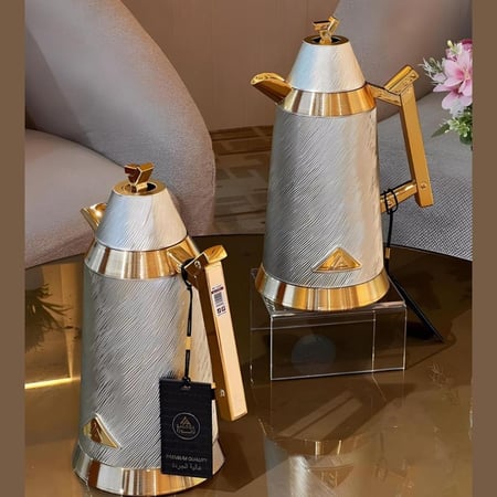 طقم ترامس ضيافة لالوزا للقهوة والشاي سعة 1 لتر و 1 لتر بتصميم عصري من