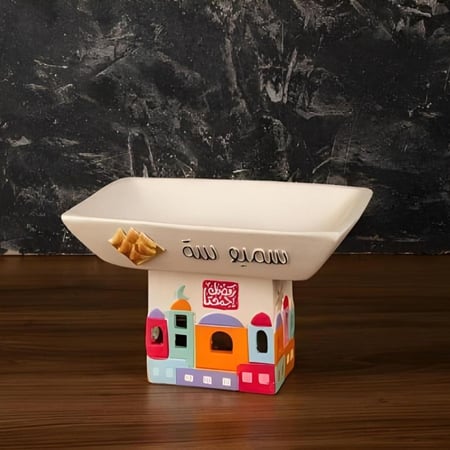 صحن تقديم رمضاني عبارة (سمبوسة) بقاعدة اضائة