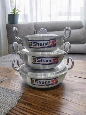 طقم مقلاة المنيوم باكستاني 3 قطع