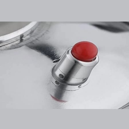 قدر ضغط السيف ألمنيوم فضي لامع مقاس 9 لتر بمقابض سوداء وصمامات أمان