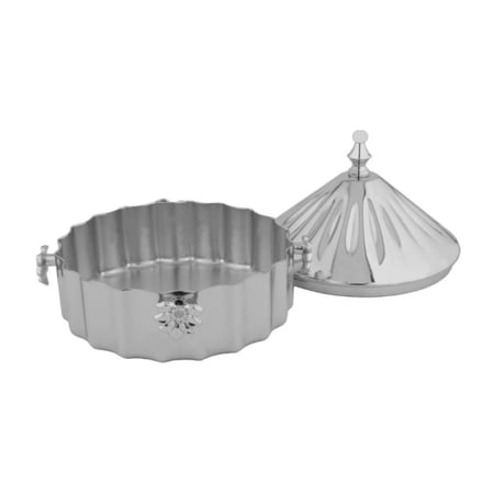 سكرية وتمرية دائرية موديل ميرال لون فضي كامل مقاس 13 سم من السيف