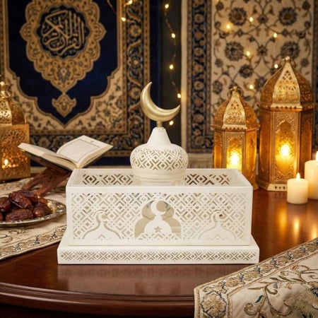 صحن تقديم رمضاني بغطاء اكريليك