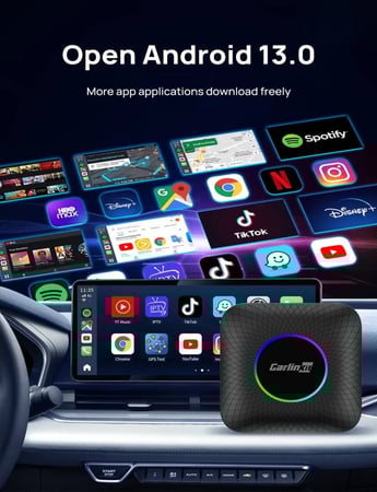قطعة تحويل شاشة السيارة لأندرويد CarlinKit  13 LED بذاكرة 8GB 128GB