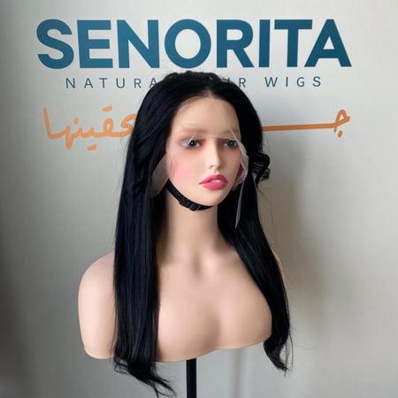 باروكة شعر طبيعي 22 انش جذور اماميه فروه حرير