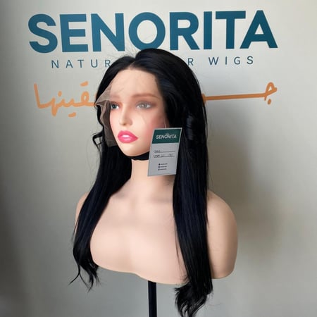 باروكة شعر طبيعي 22 انش جذور اماميه فروه حرير