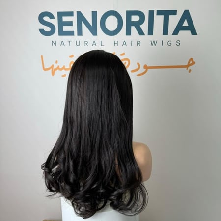 باروكة شعر طبيعي 22 انش فرقه دانتيل