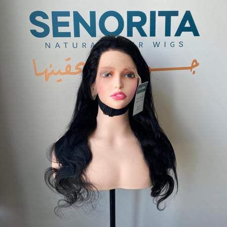 باروكة شعر طبيعي 24 انش جذور اماميه فروه حرير